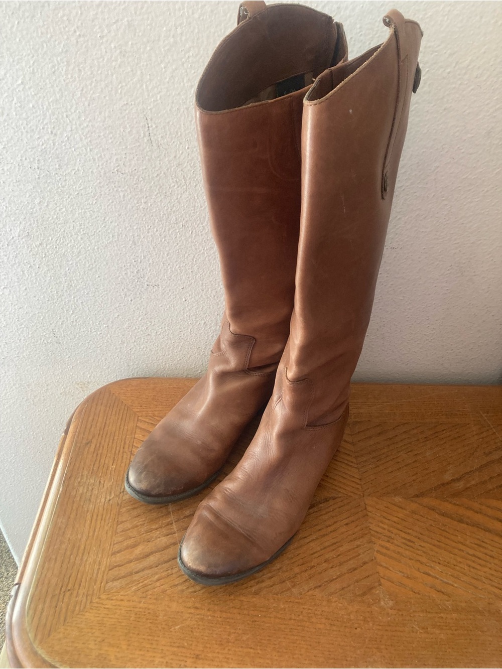 SAM EDELMAN “Penny” Soft Brown Leather Riding Boots (9)